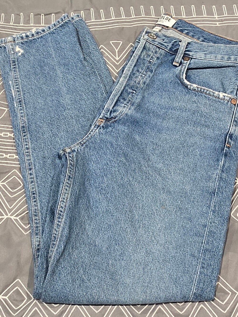 Agolde Jamie Feel Good High Waisted Distressed Straight Leg Jeans Size 27